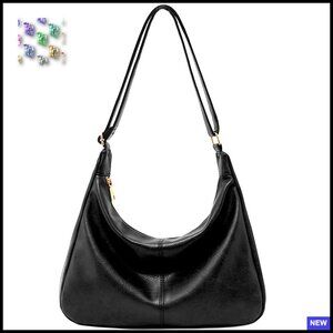 Vegan Leather Hobo Bag Foldable Slouchy Shoulder Tote Crossbody Purse Retro